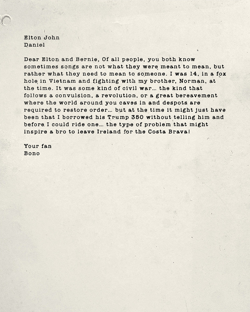 60 Letters From Bono