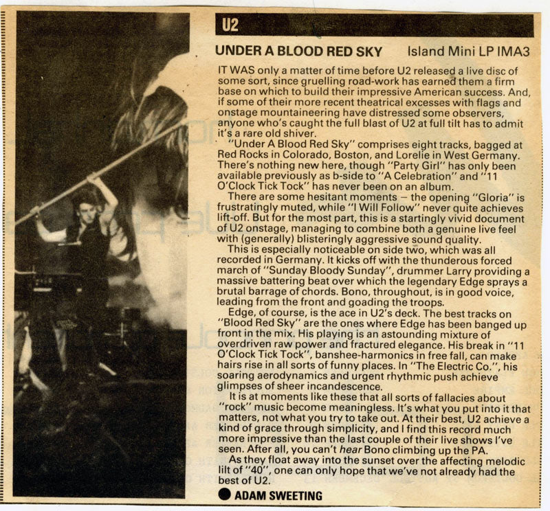 Adam Sweeting in Melody Maker,