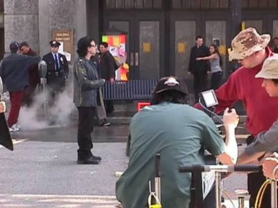 Shooting 'Tombraider' Elevation Video, April 2001