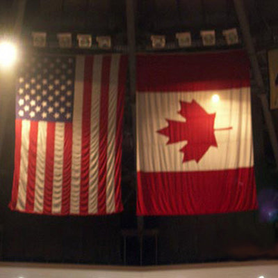 American and Canadian Flags