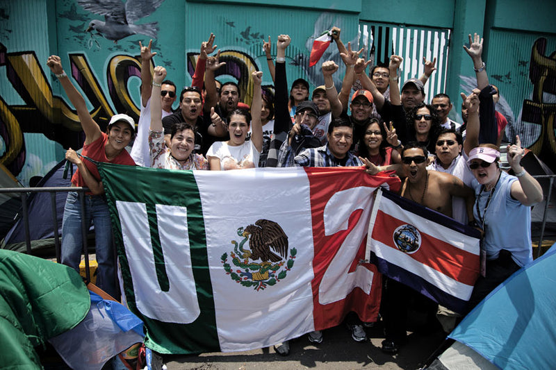 Mexican fans outside Azteca Stadium