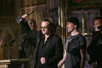 Bono accepting the award