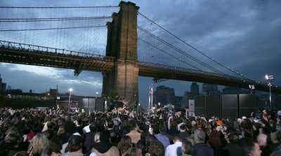 U2 Playing at Brooklyn Bridge