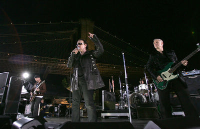 U2 Playing at Brooklyn Bridge