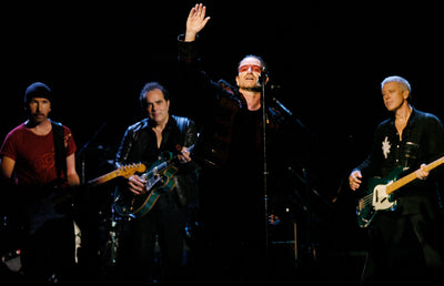 Daniel Lanois on stage with U2