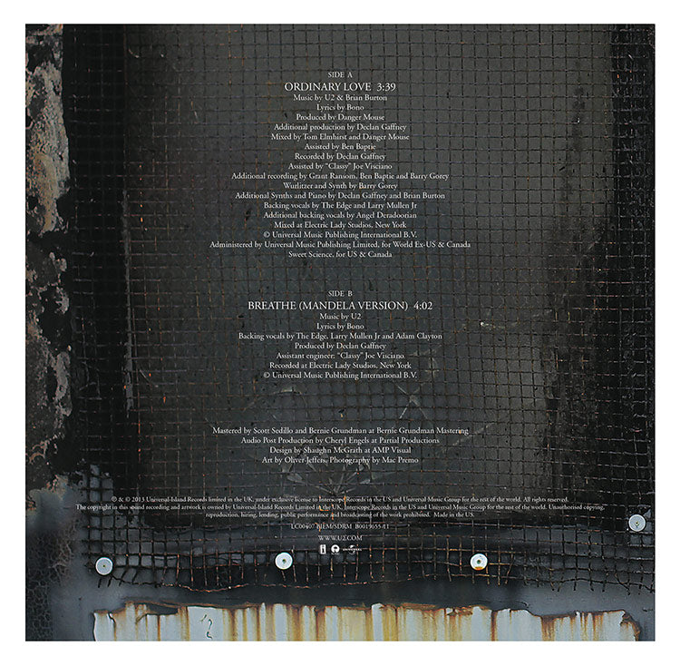Ordinary Love Vinyl, Back Cover