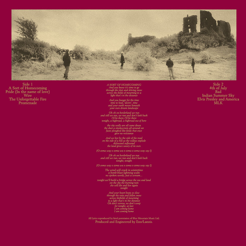 The Unforgettable Fire - Album Back Cover