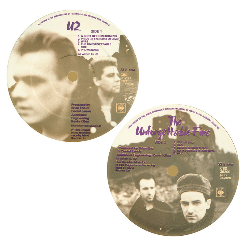 The Unforgettable Fire - Vinyl Labels