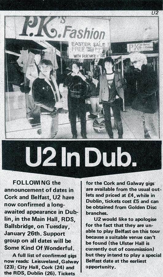 U2 Announce gig in RDS, Dublin - 1982