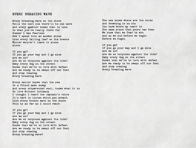 Every Breaking Wave Lyrics
