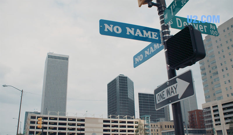 'No Name' street signs in Tulsa for the opening of the tour