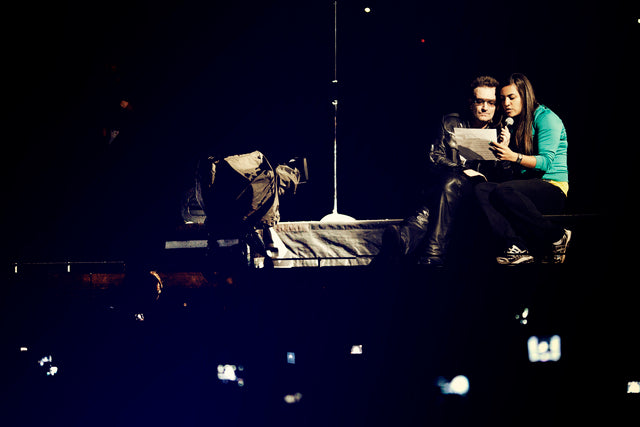 Bono and fan at Sao Paulo, Show 3